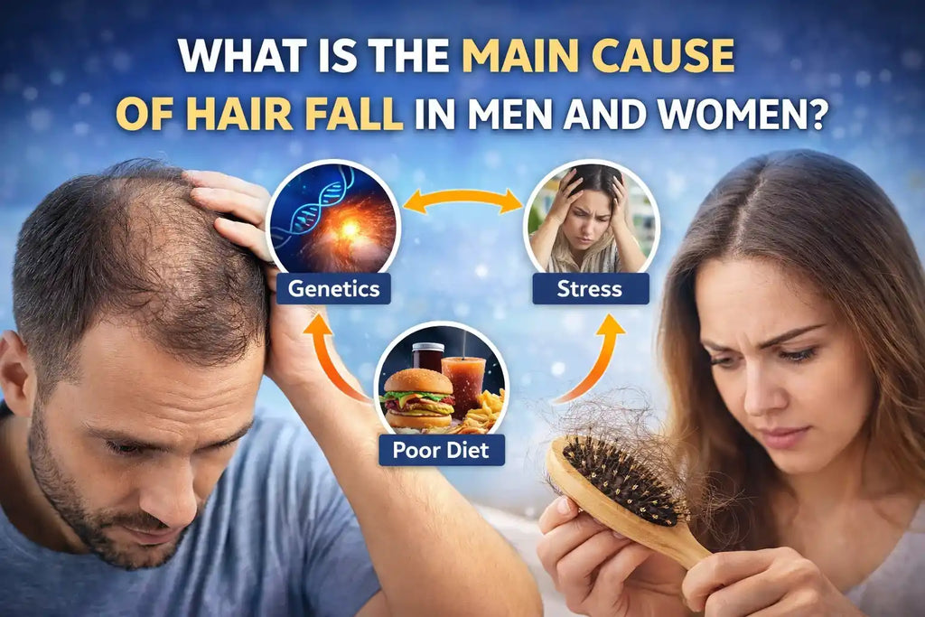 WHAT IS THE MAIN CAUSE OF HAIR FALL IN MEN AND WOMEN?